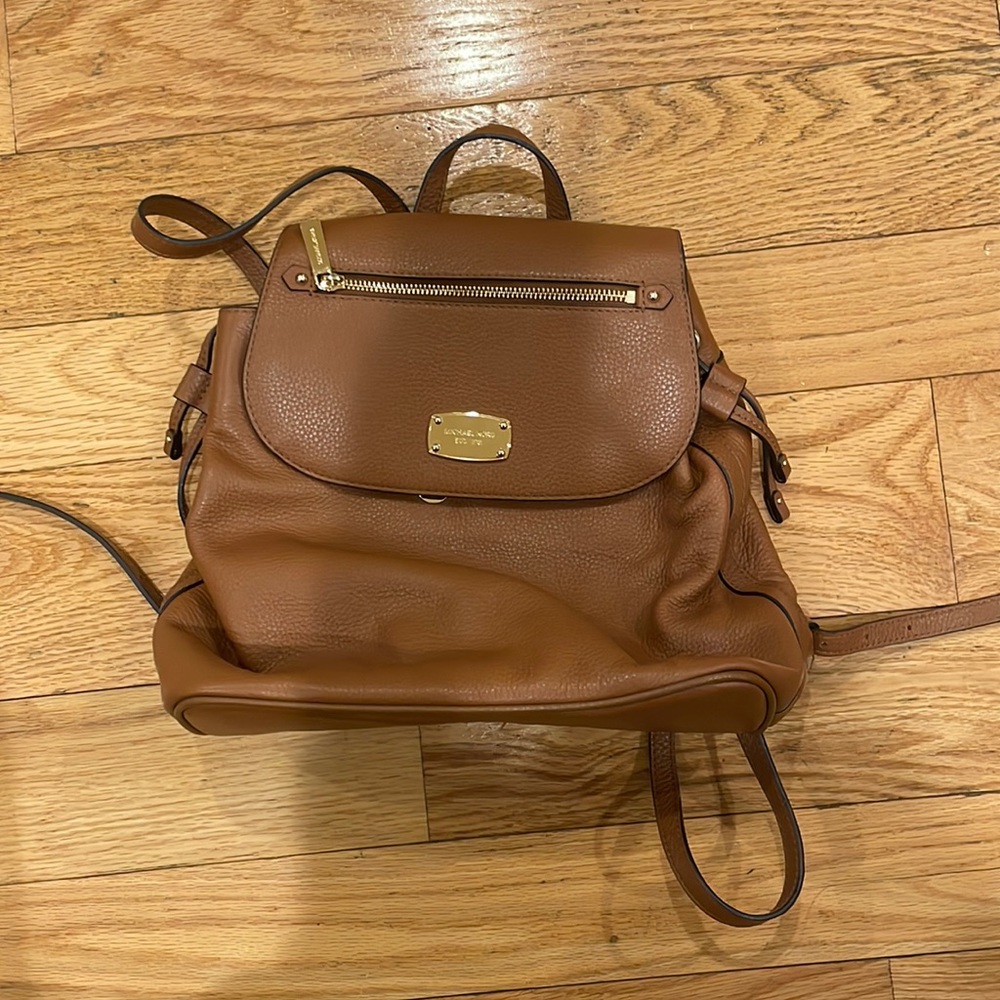 Brown Leather Michael Kors Backpack
